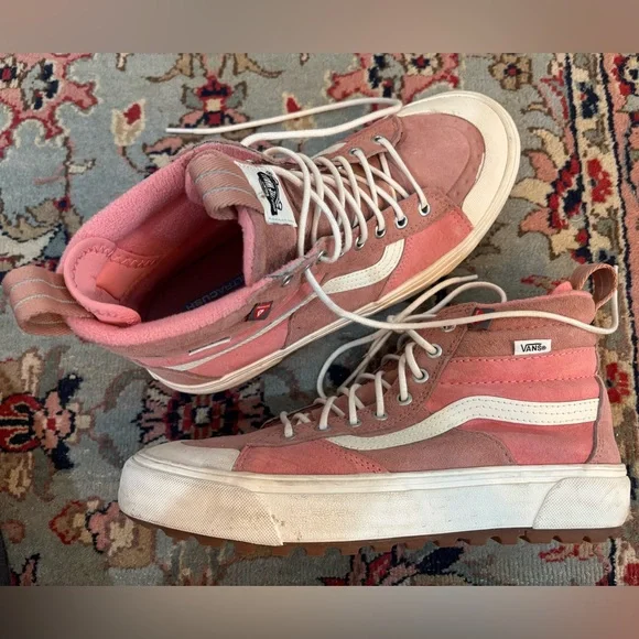Vans Pink and Cream High-Top Sneakers - Picture 10 of 10
